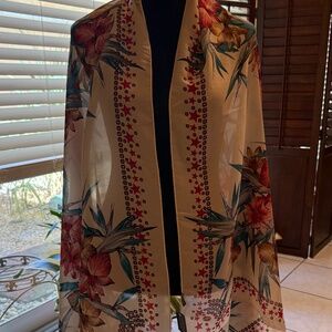 NWT OS 100% SILK SCARF VERY LARGE